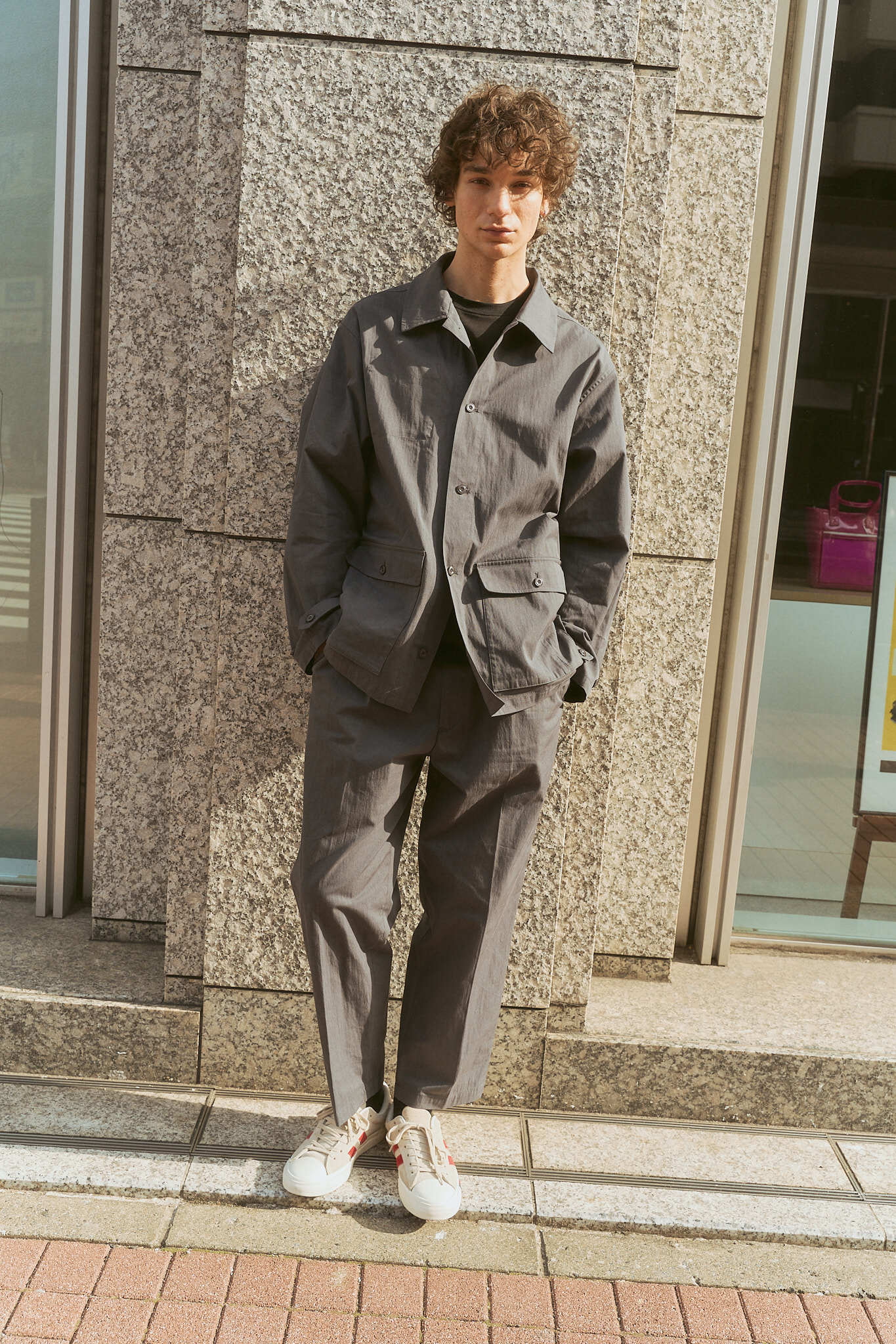 C/N Light Twill Wide Tapered Pants -C/Nライトツイル ワイドテーパードパンツ-