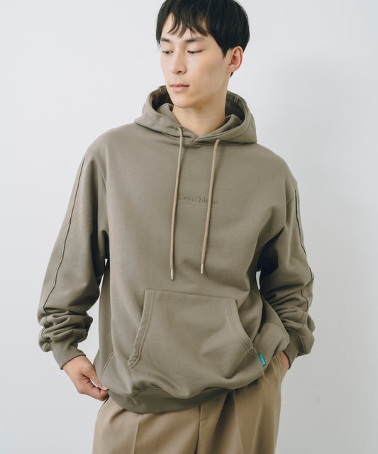 French Terry Logo Embroidered Pullover Hoodie