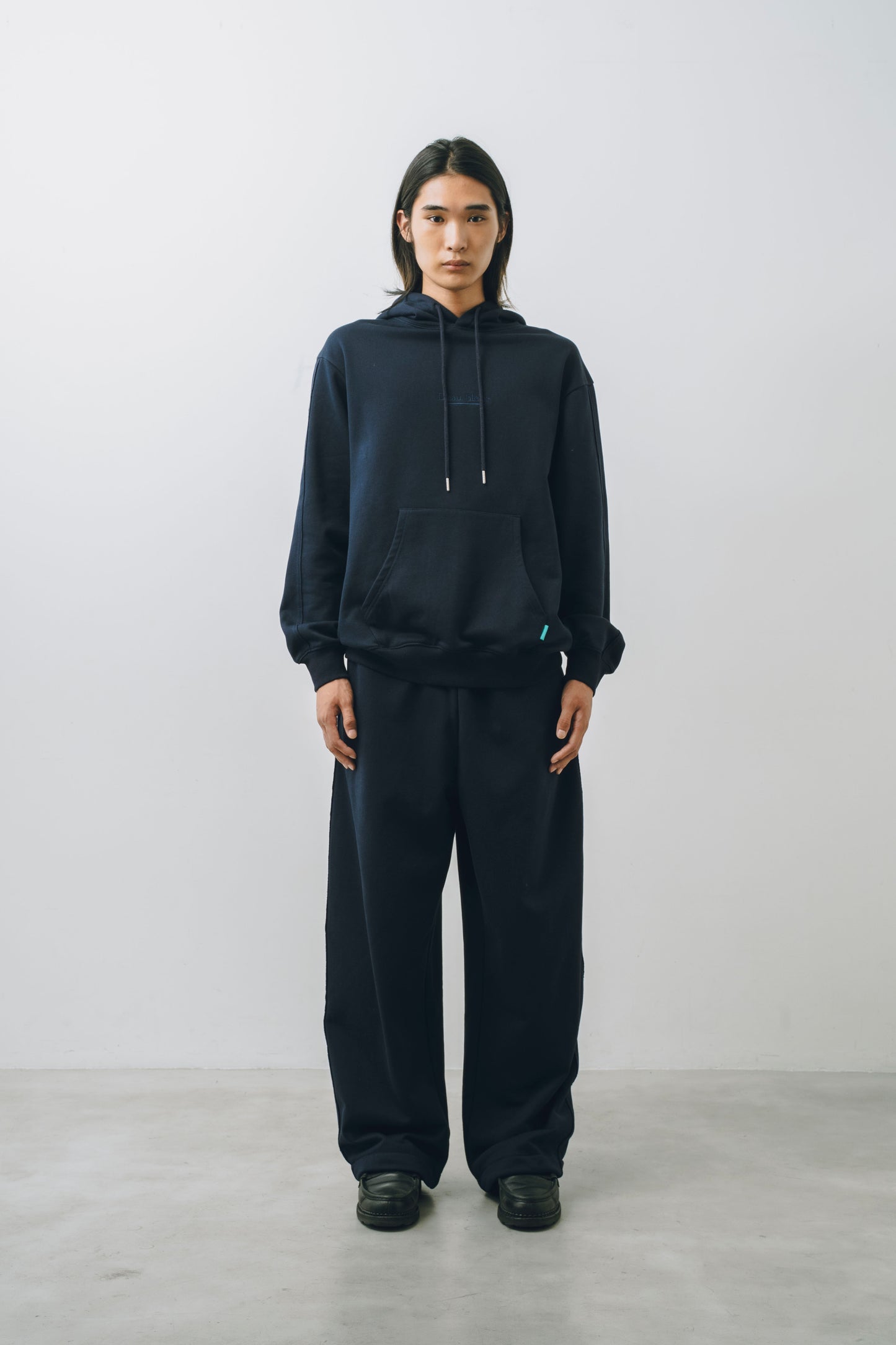【25AW新作】French Terry Logo Embroidered Pullover Hoodie -CVC裏毛ロゴ刺繍プルオーバーフーディ-