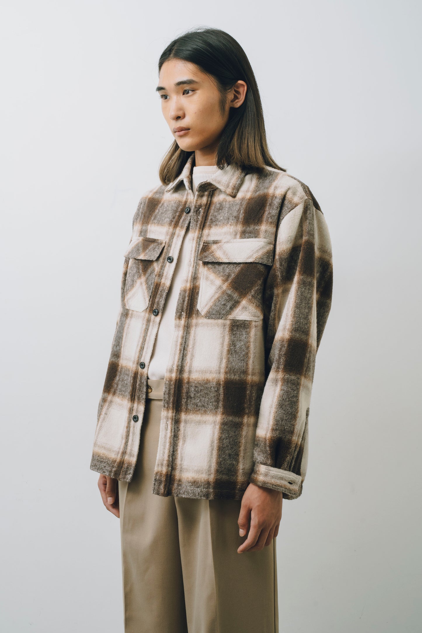 【25AW新作】Ombre Check L/S Shirt Jacket -オンブレチェック長袖シャツジャケット-