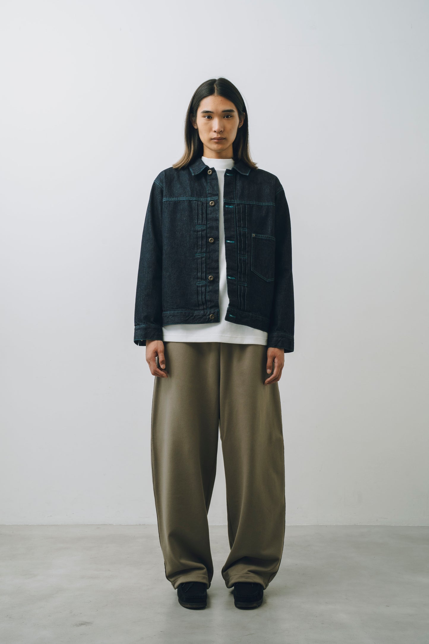 【25AW新作】French Terry Curved Sweat Wide Pants -CVC裏毛スウェットカーブワイドパンツ-