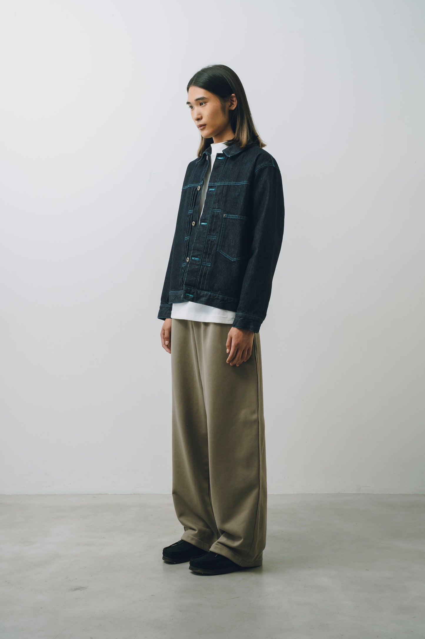 【25AW新作】French Terry Curved Sweat Wide Pants -CVC裏毛スウェットカーブワイドパンツ-