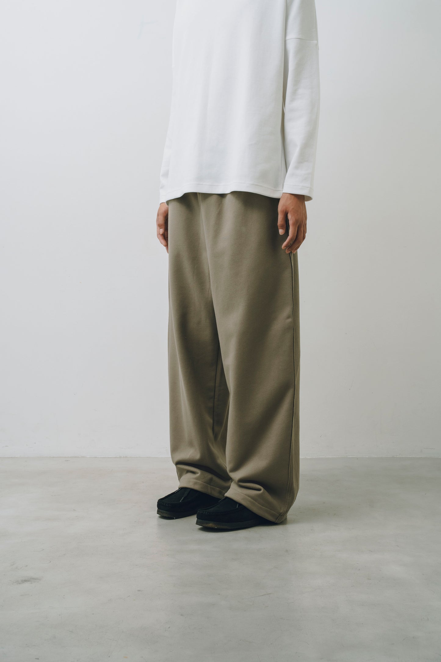 【25AW新作】French Terry Curved Sweat Wide Pants -CVC裏毛スウェットカーブワイドパンツ-