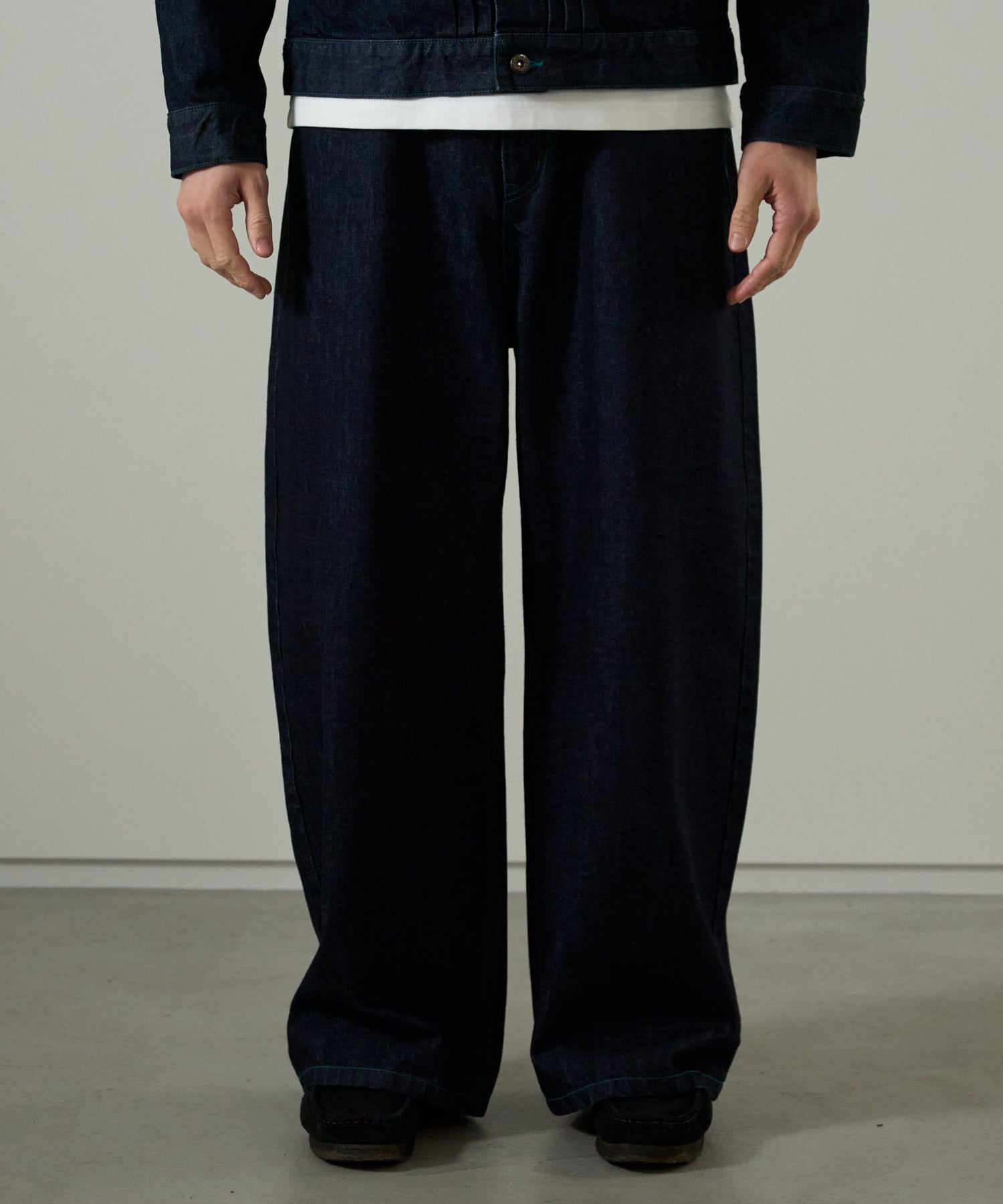 13oz Denim Curved Wide Pants (Japan Fabric) – L'eau bleue ONLINE STORE