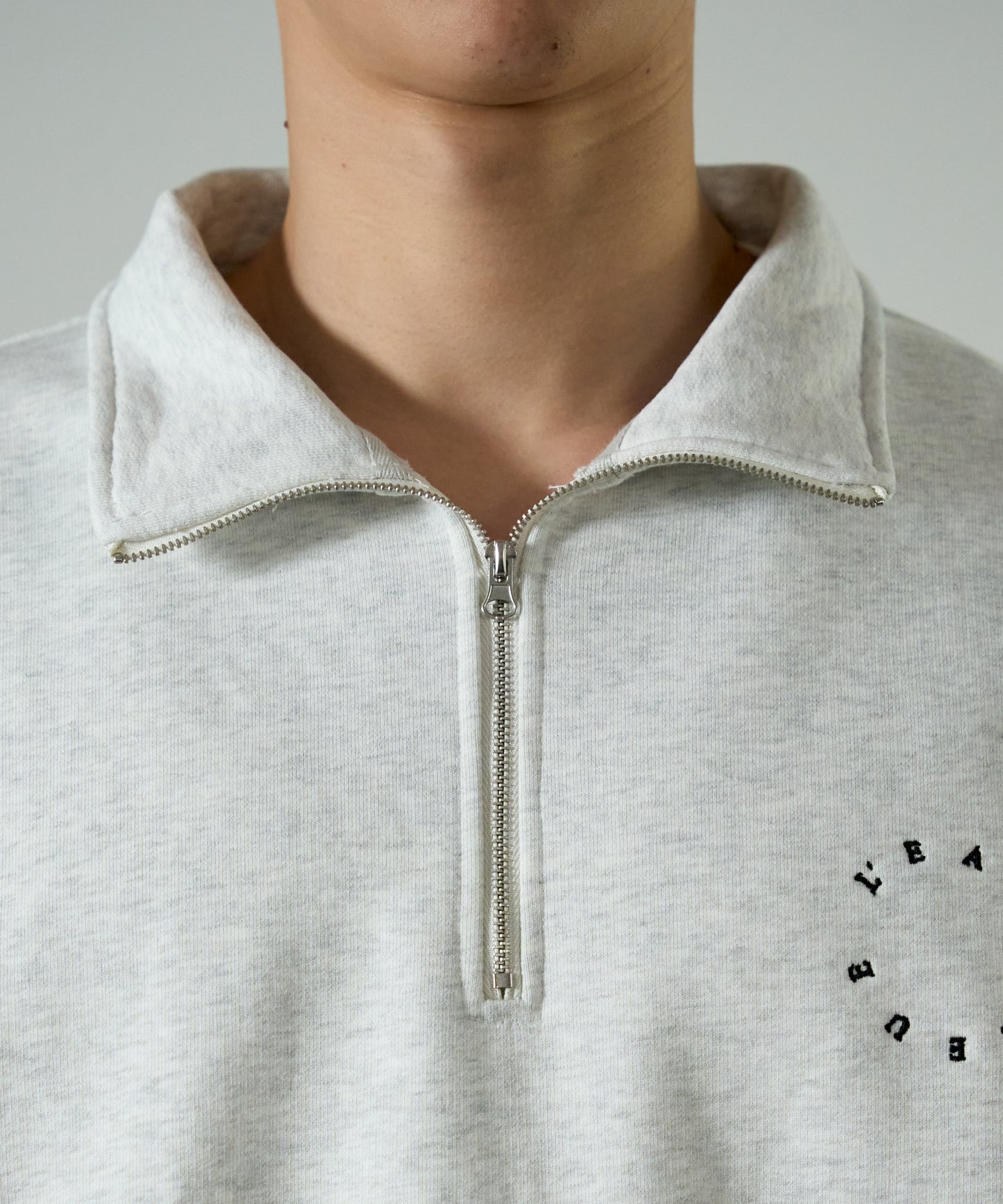 French Terry Logo Embroidered Half-Zip Sweatshirt