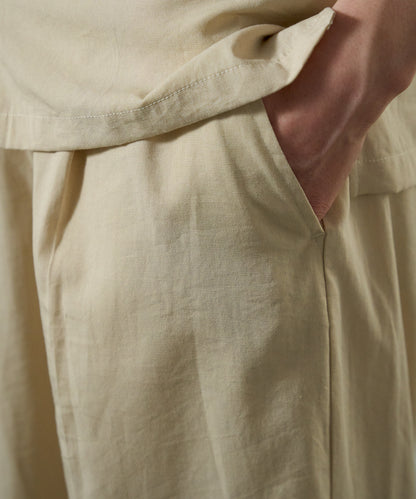 Linen-Blend Relaxed Trousers