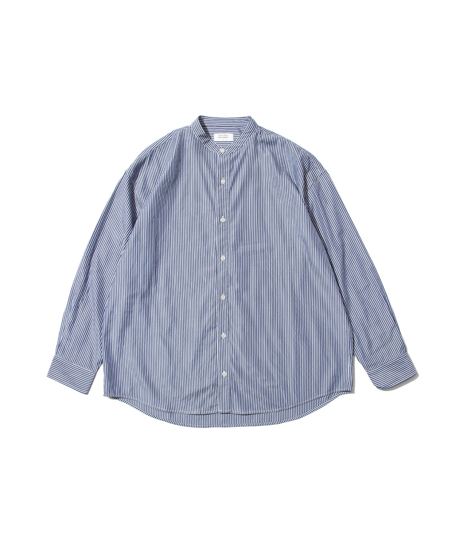 Striped Band Collar Shirt