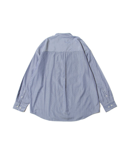 Striped Band Collar Shirt