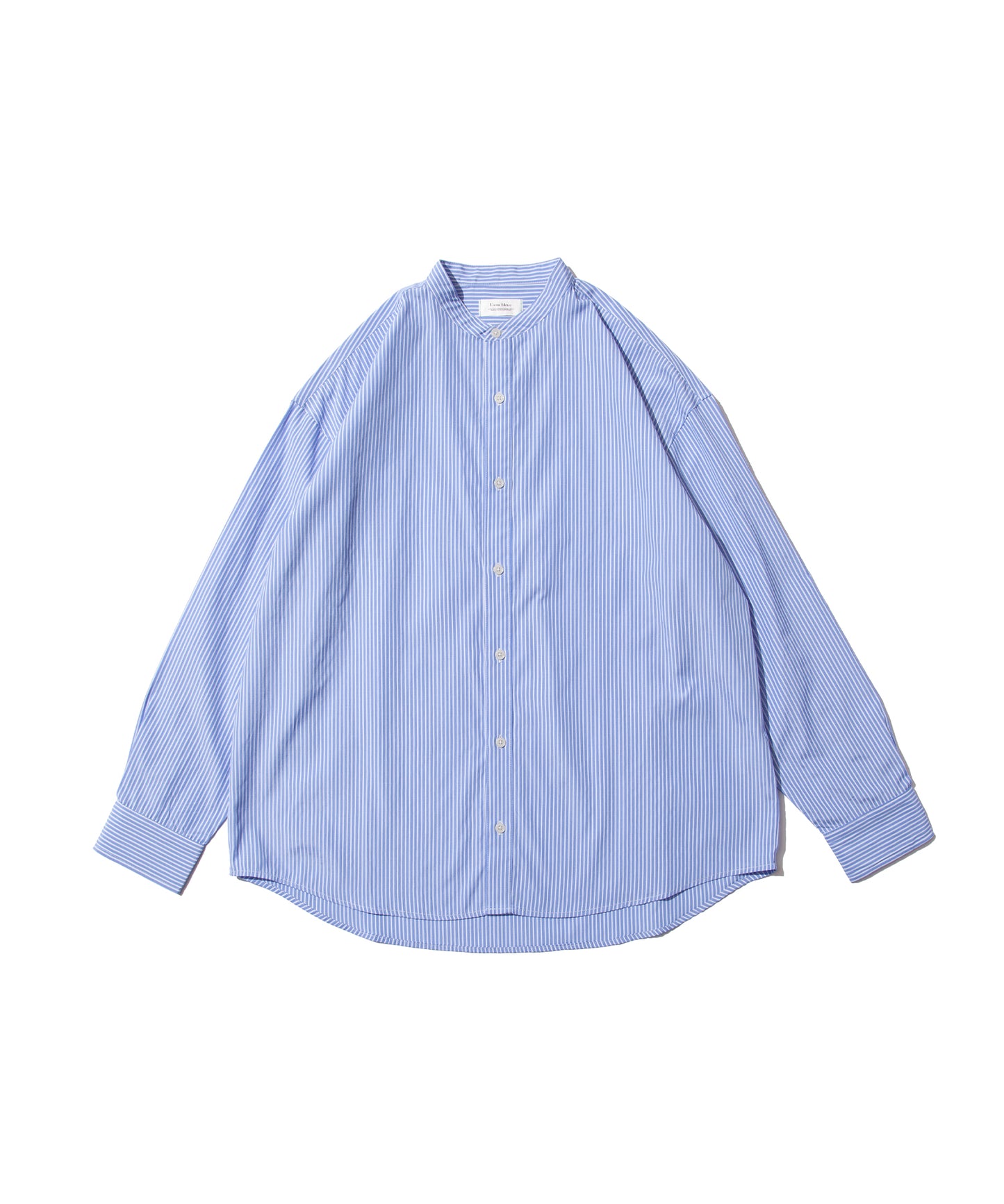 Striped Band Collar Shirt