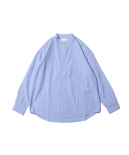 Striped Band Collar Shirt