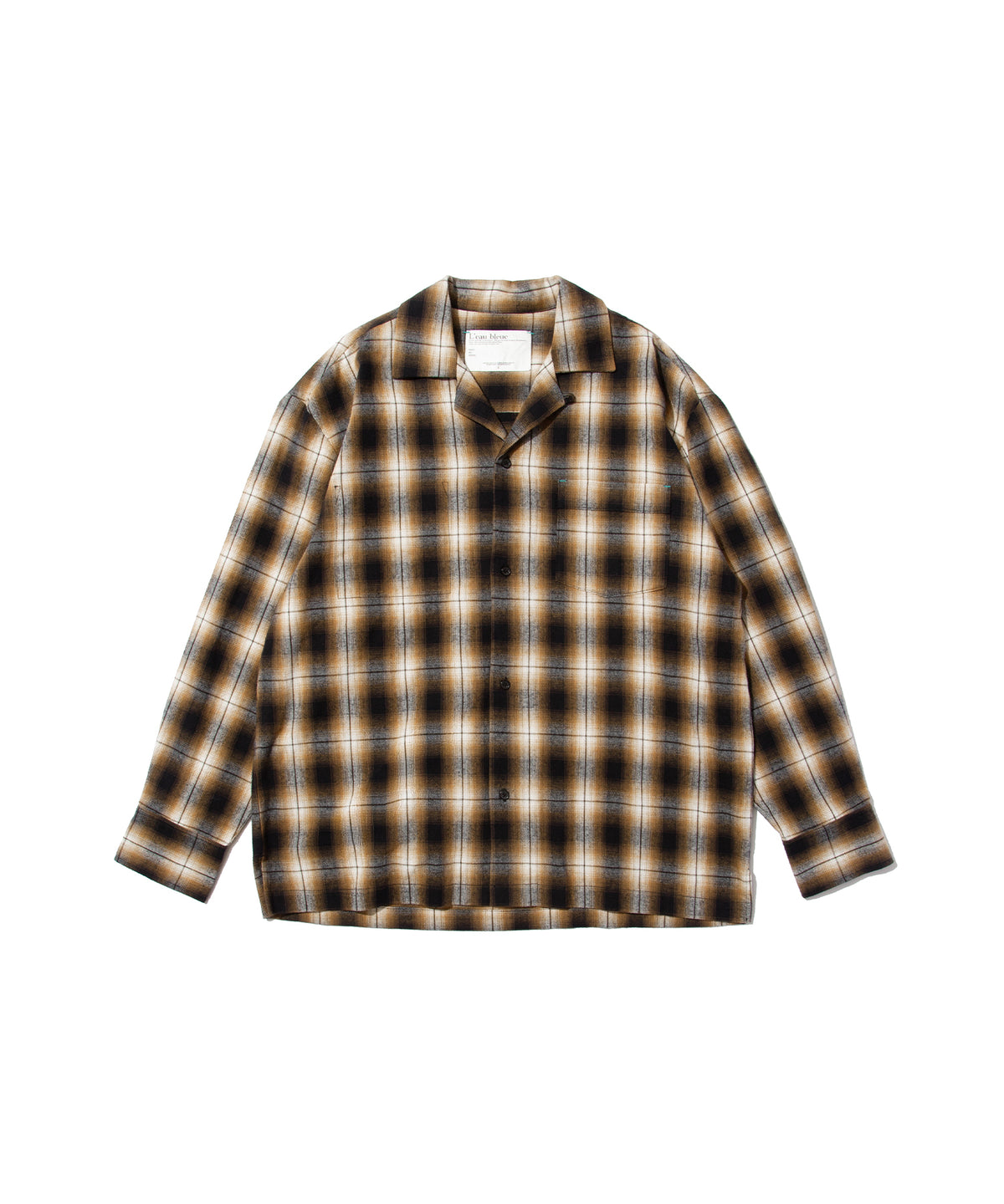 Ombre Check Open Collar L/S Shirt