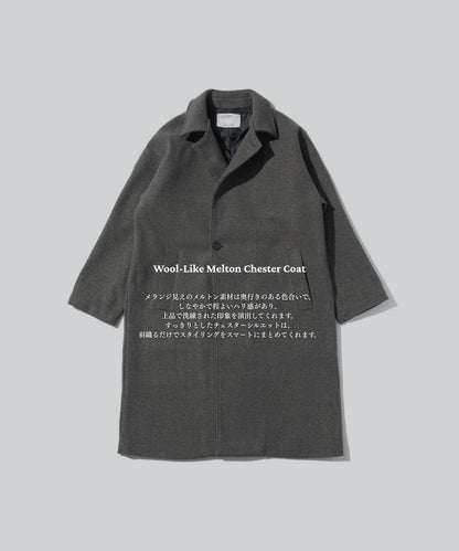 Wool-Like Melton Chester Coat