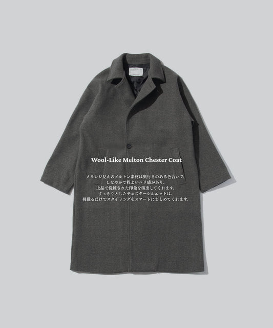 Wool-Like Melton Chester Coat