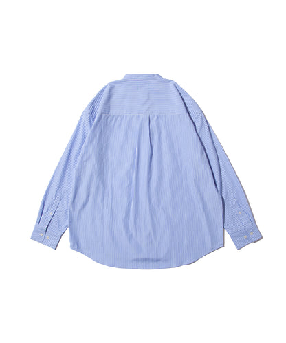 Striped Band Collar Shirt