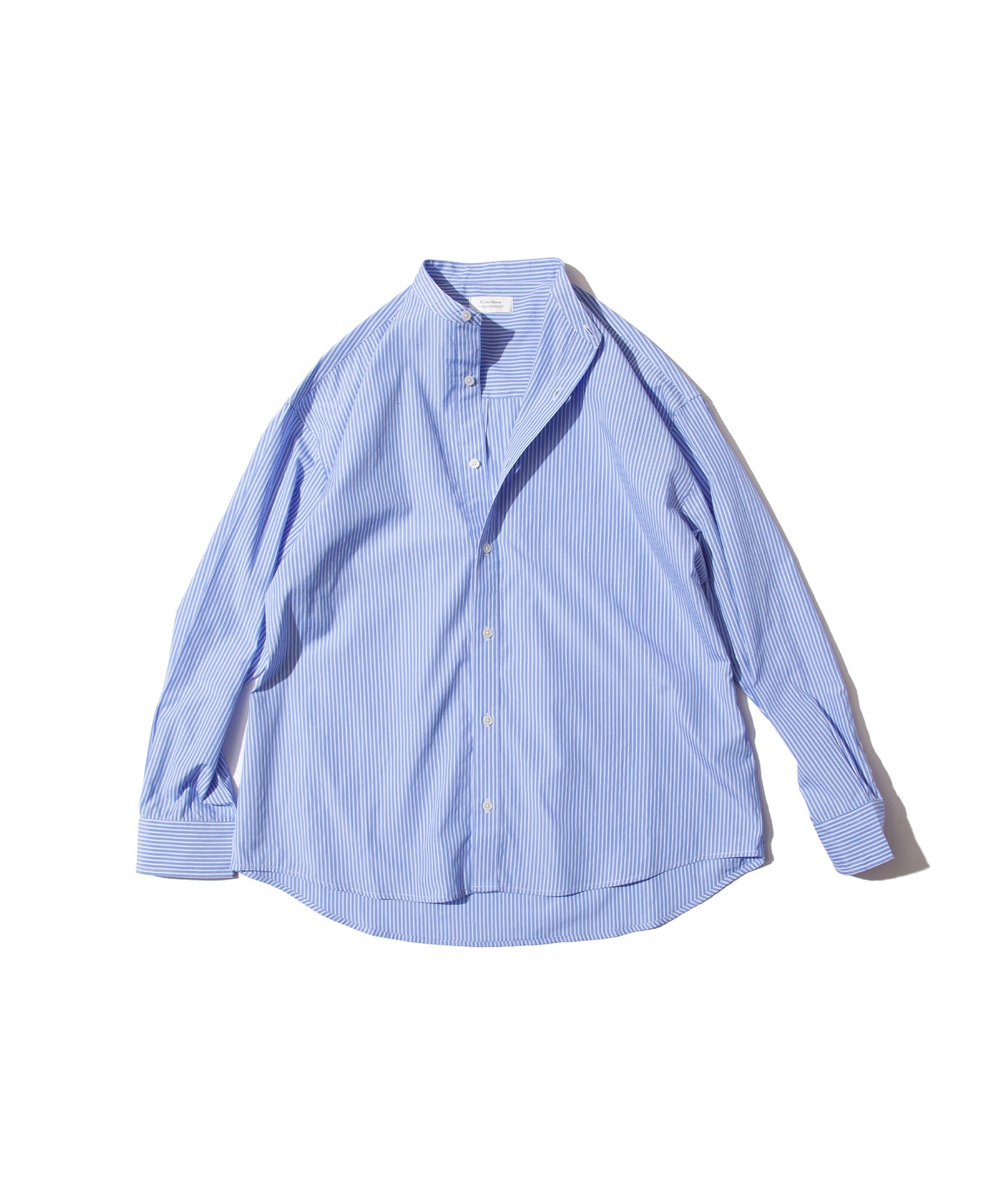 Striped Band Collar Shirt