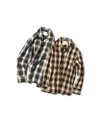 Ombre Check Open Collar L/S Shirt