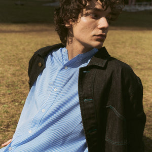 【定番商品】Striped Band Collar Shirt -ストライプバンドカラーシャツ-