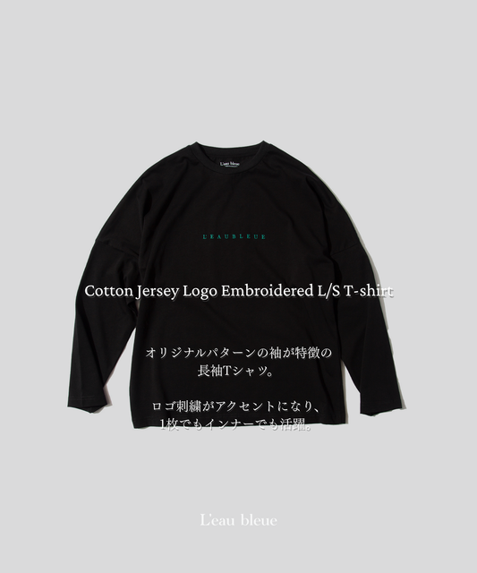 Cotton Jersey Logo Embroidered L/S T-shirt
