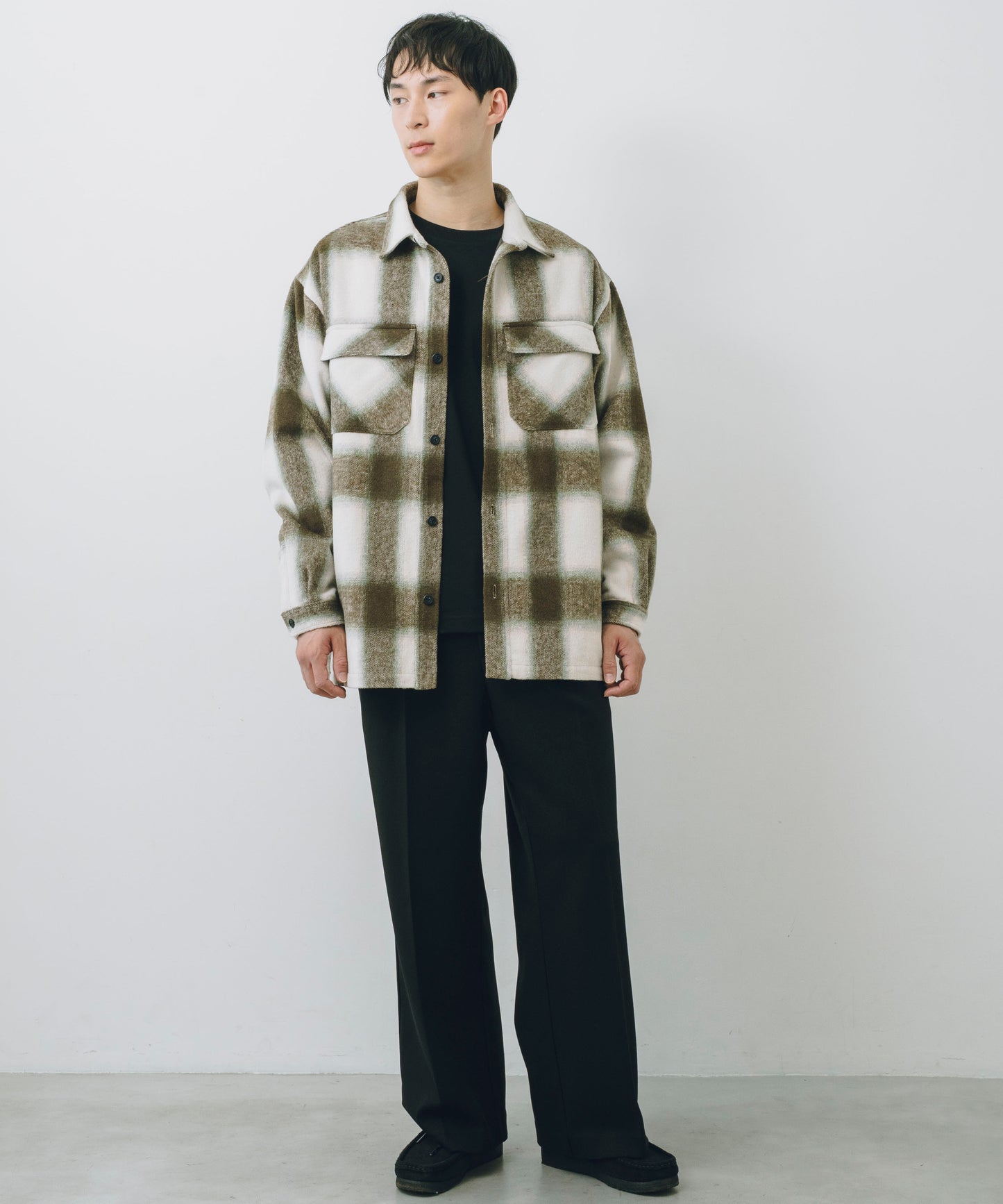 Ombre Check L/S Shirt Jacket