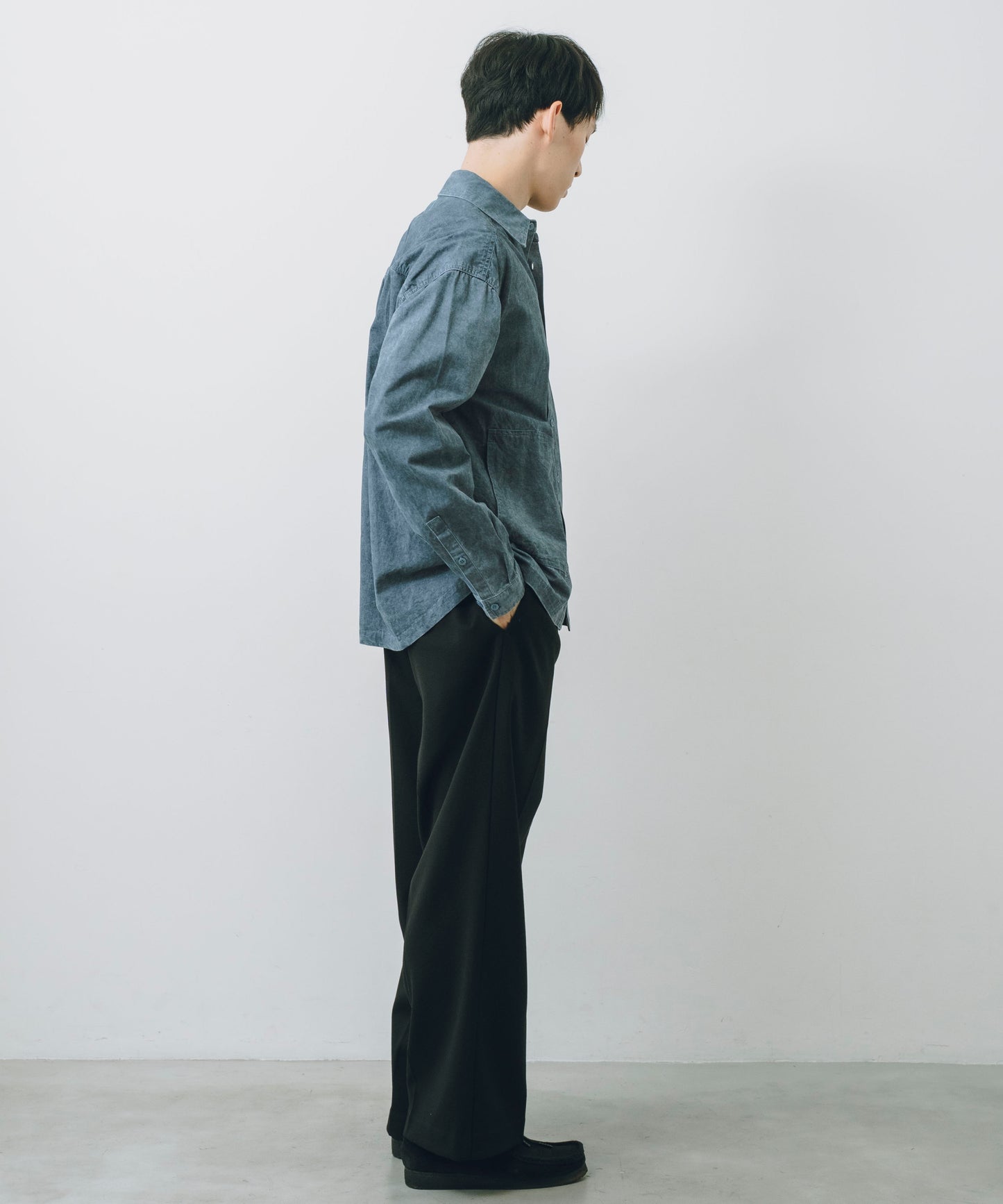 Garment-Washed Stitch Overshirt