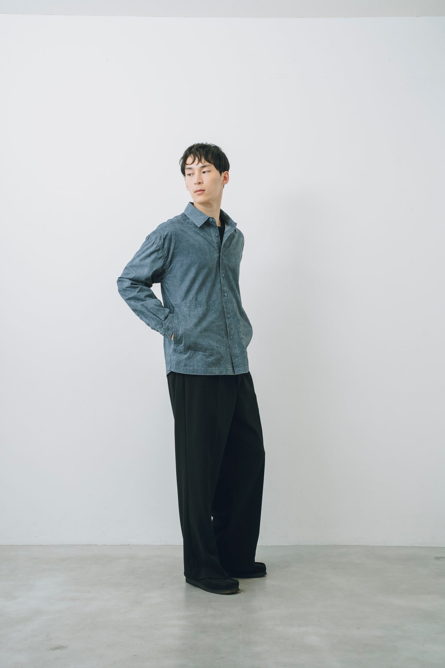 【25AW新作】Garment-Washed Stitch Overshirt  -ガーメントウォッシュステッチオーバーシャツ-
