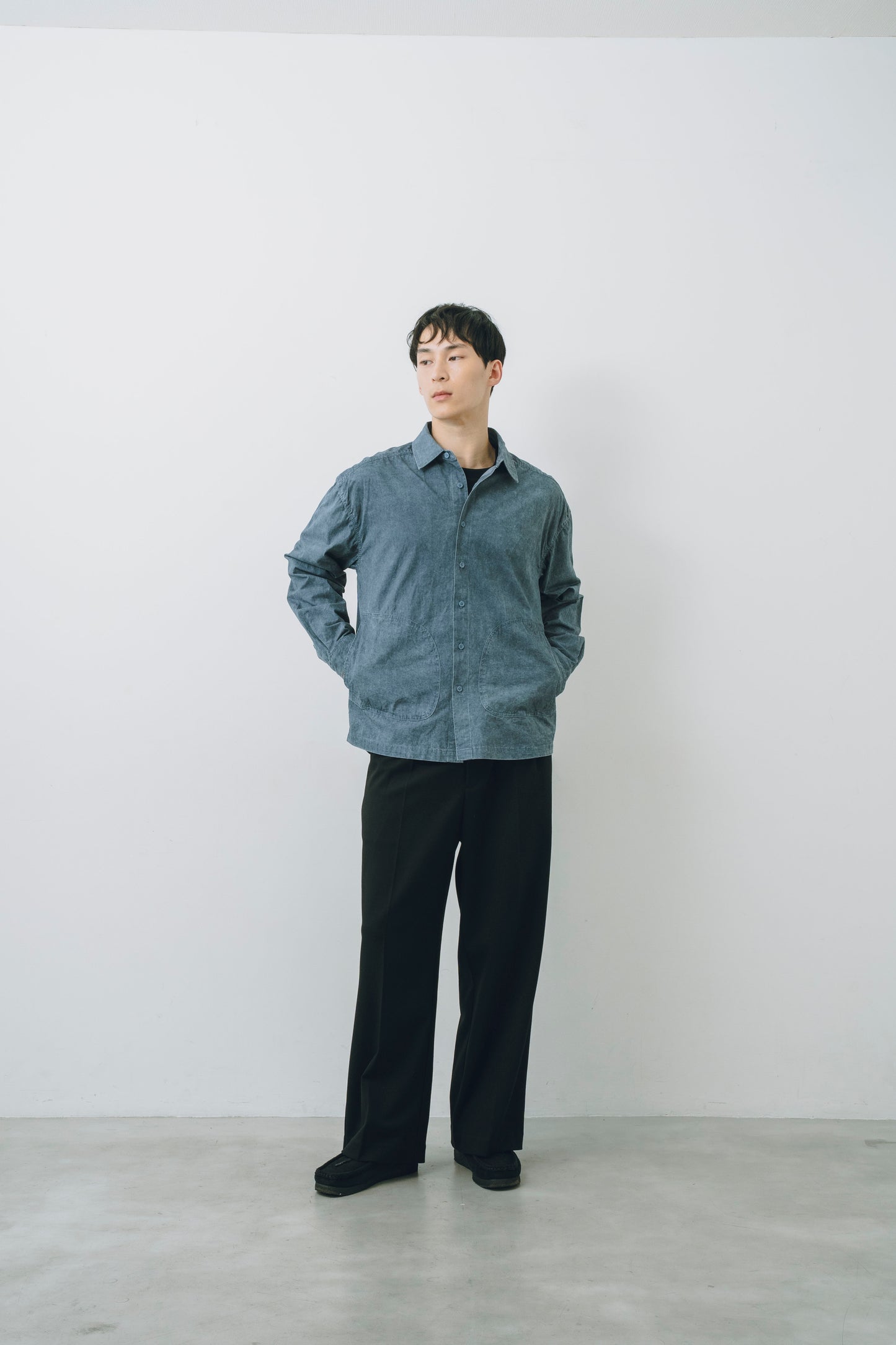【25AW新作】Garment-Washed Stitch Overshirt  -ガーメントウォッシュステッチオーバーシャツ-