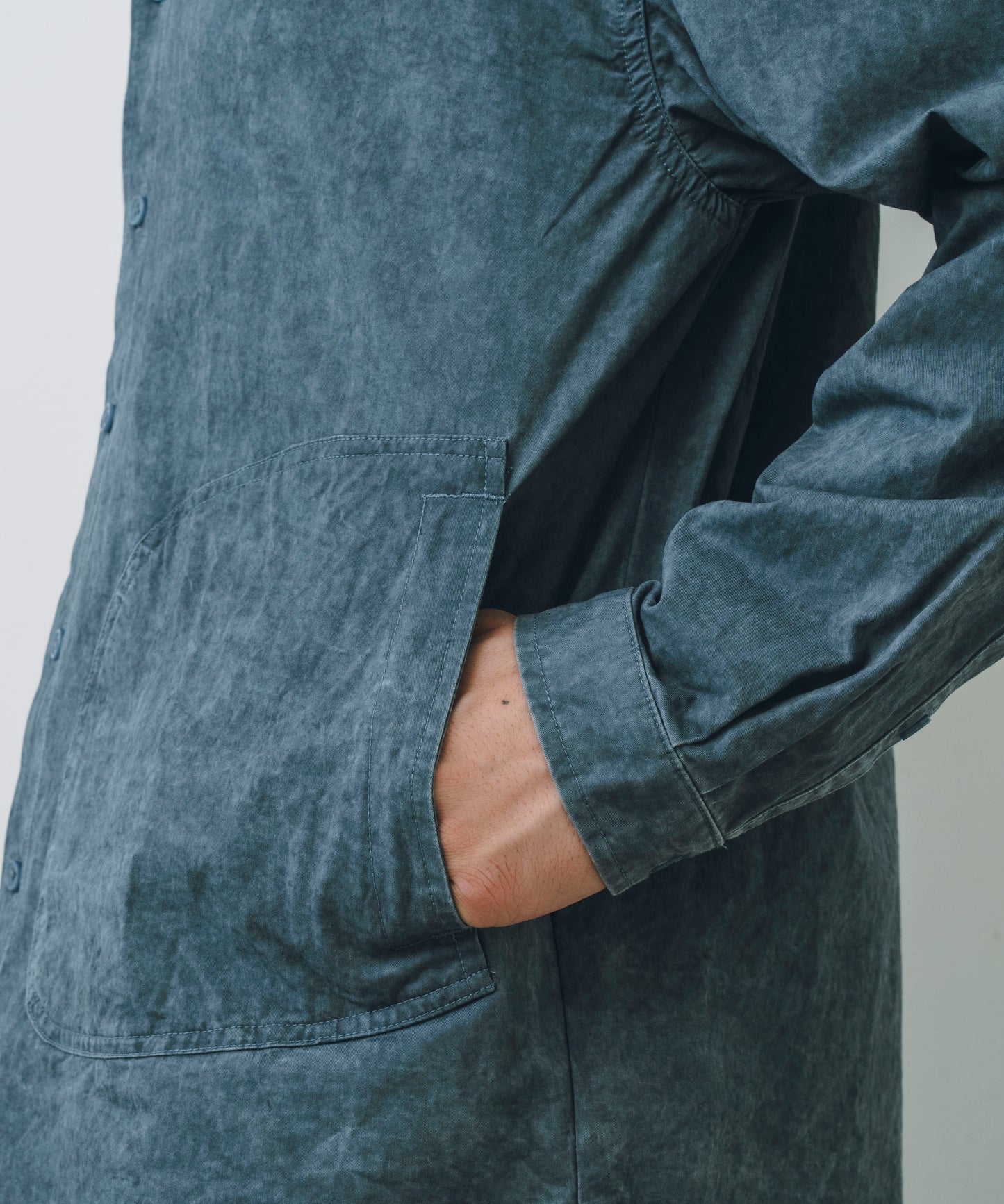 Garment-Washed Stitch Overshirt