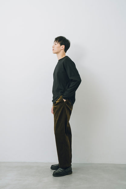 Corduroy Tuck Wide Tapered Pants