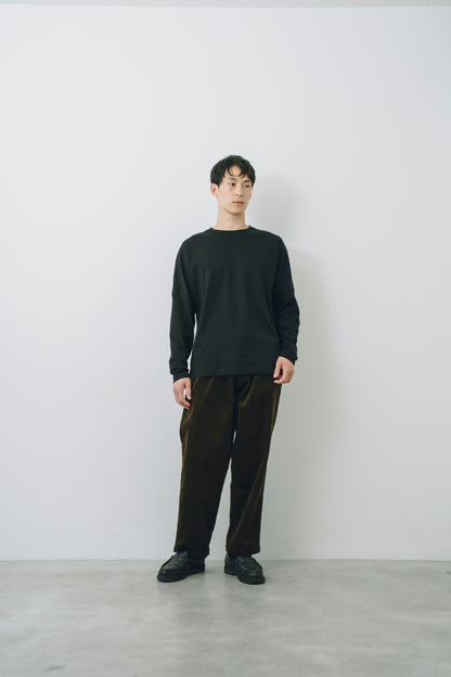 Corduroy Tuck Wide Tapered Pants