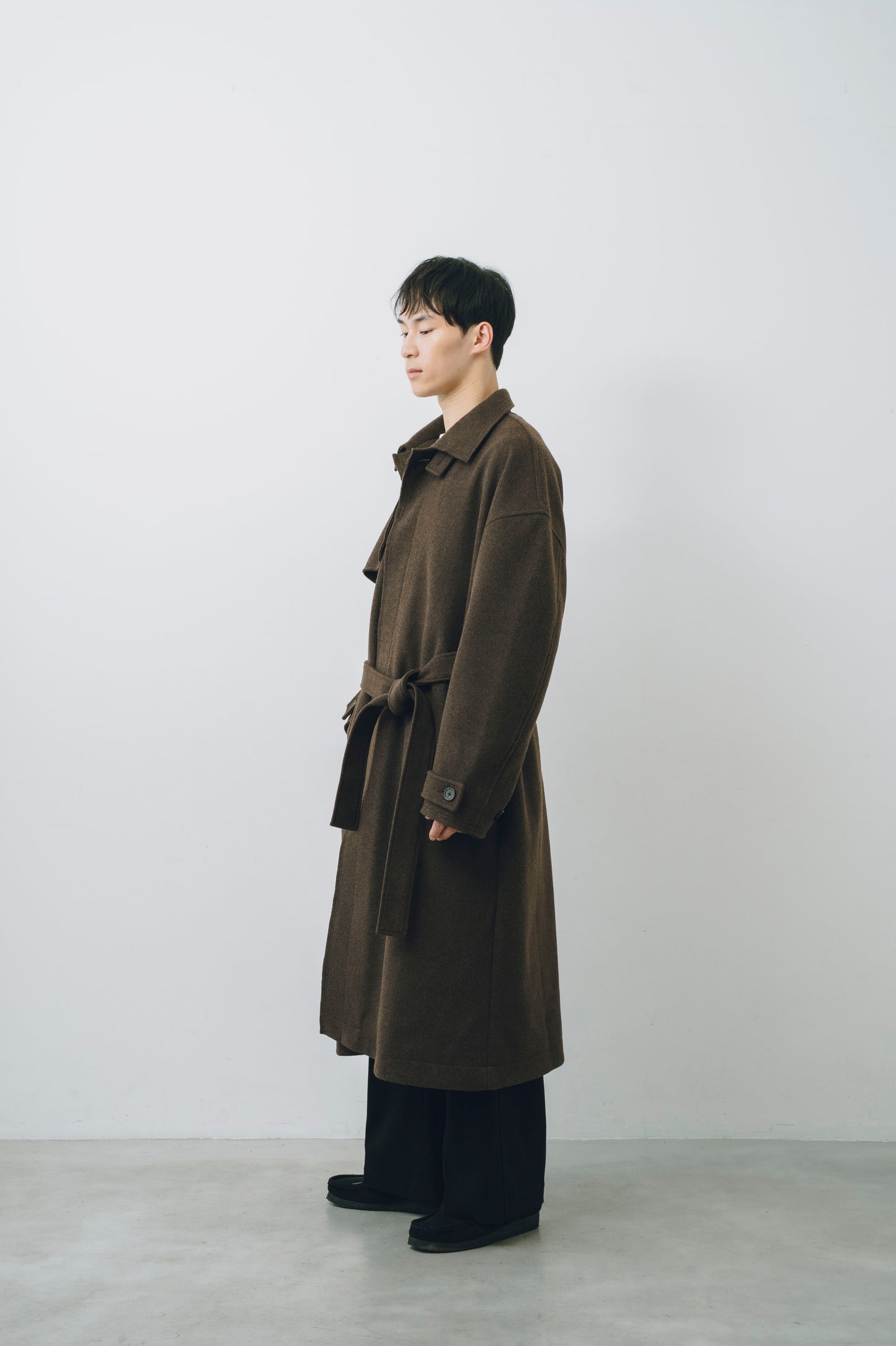Melton Long Trench Coat