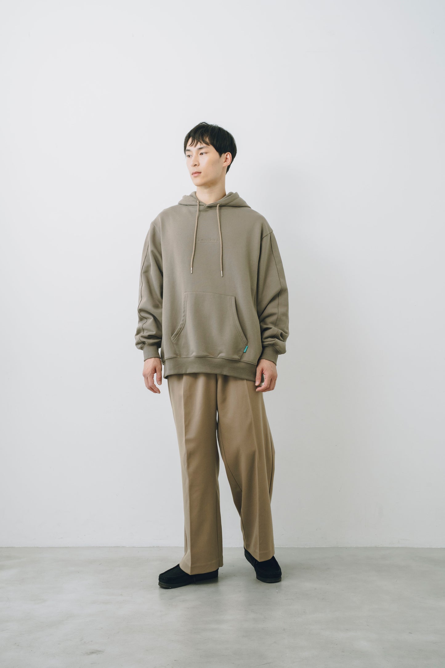 French Terry Logo Embroidered Pullover Hoodie