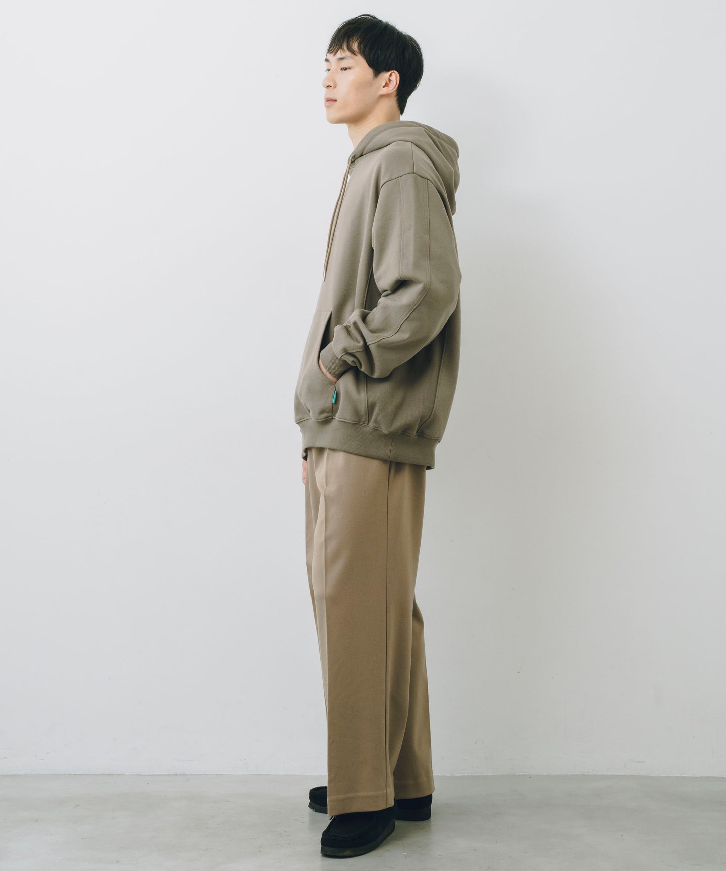 French Terry Logo Embroidered Pullover Hoodie