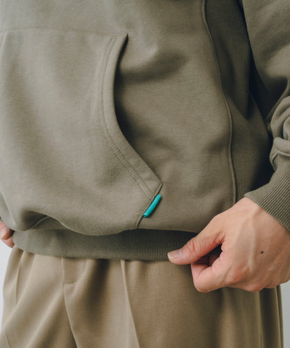 French Terry Logo Embroidered Pullover Hoodie