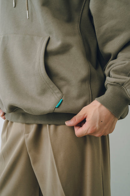 French Terry Logo Embroidered Pullover Hoodie