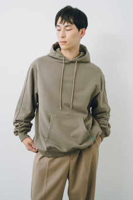 【25AW新作】French Terry Logo Embroidered Pullover Hoodie -CVC裏毛ロゴ刺繍プルオーバーフーディ-