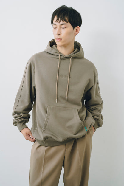 【25AW新作】French Terry Logo Embroidered Pullover Hoodie -CVC裏毛ロゴ刺繍プルオーバーフーディ-