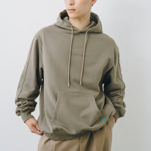 【25AW新作】French Terry Logo Embroidered Pullover Hoodie -CVC裏毛ロゴ刺繍プルオーバーフーディ-