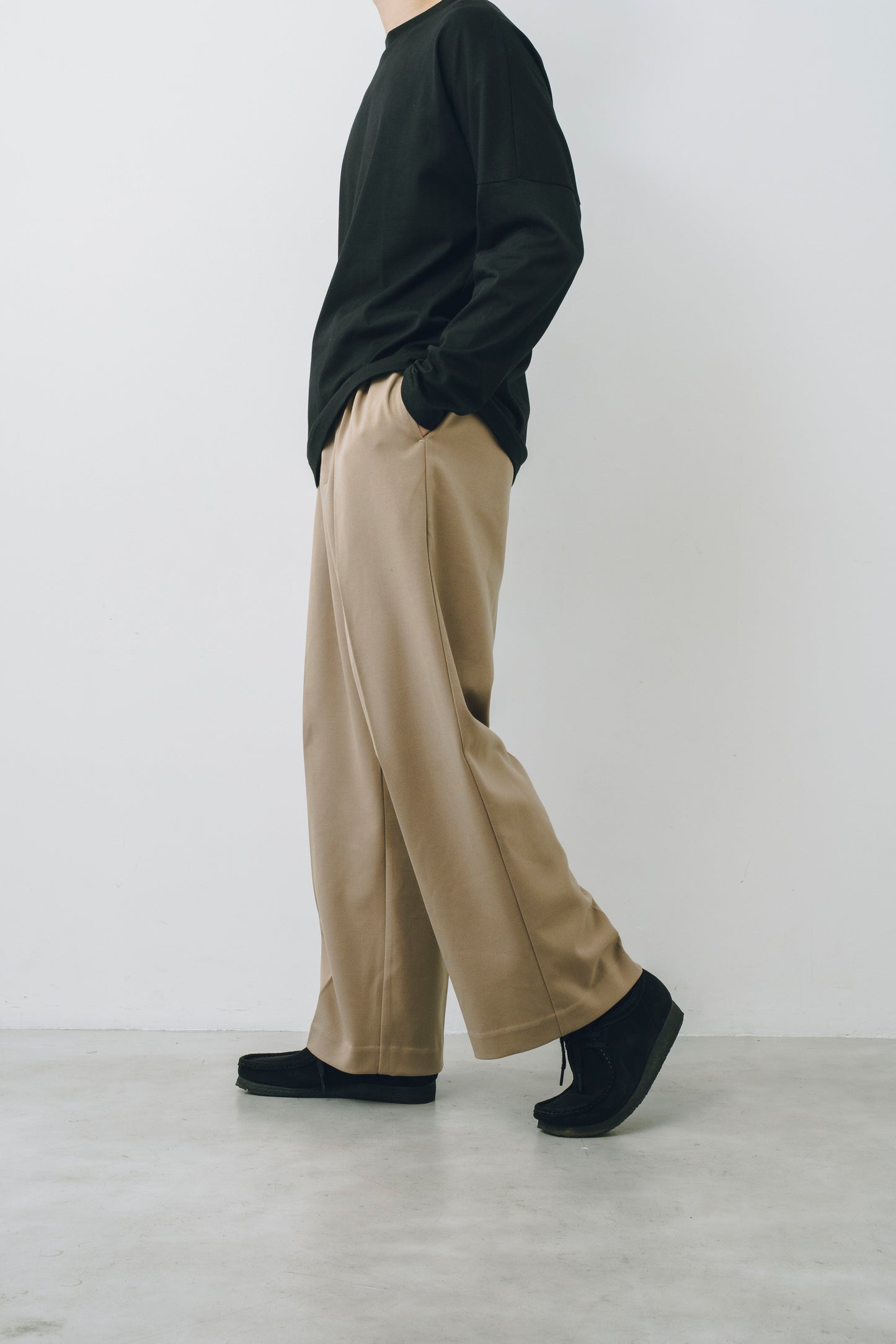 【25AW新作】Wool-Blend Twill Tuck Wide Slacks  -ウール混ツイル タックワイドスラックス-
