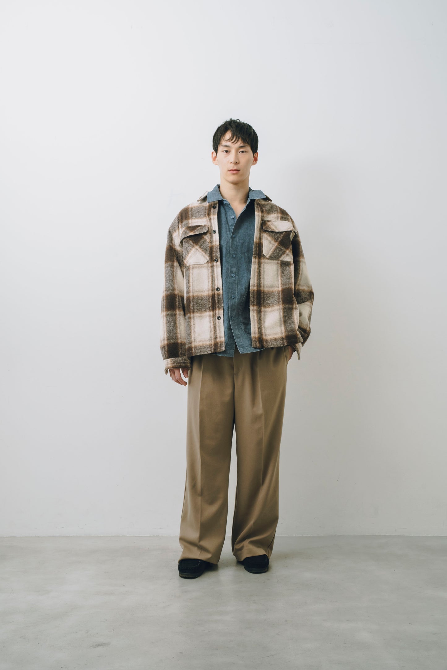 Ombre Check L/S Shirt Jacket