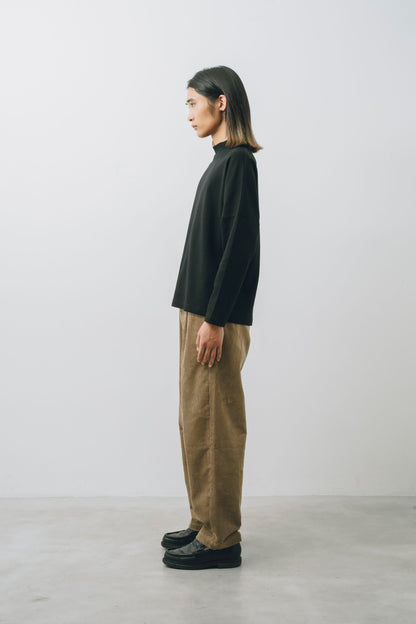 Corduroy Tuck Wide Tapered Pants