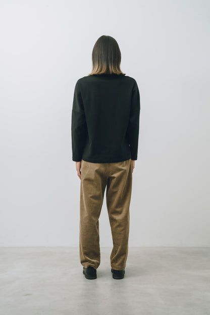 Corduroy Tuck Wide Tapered Pants