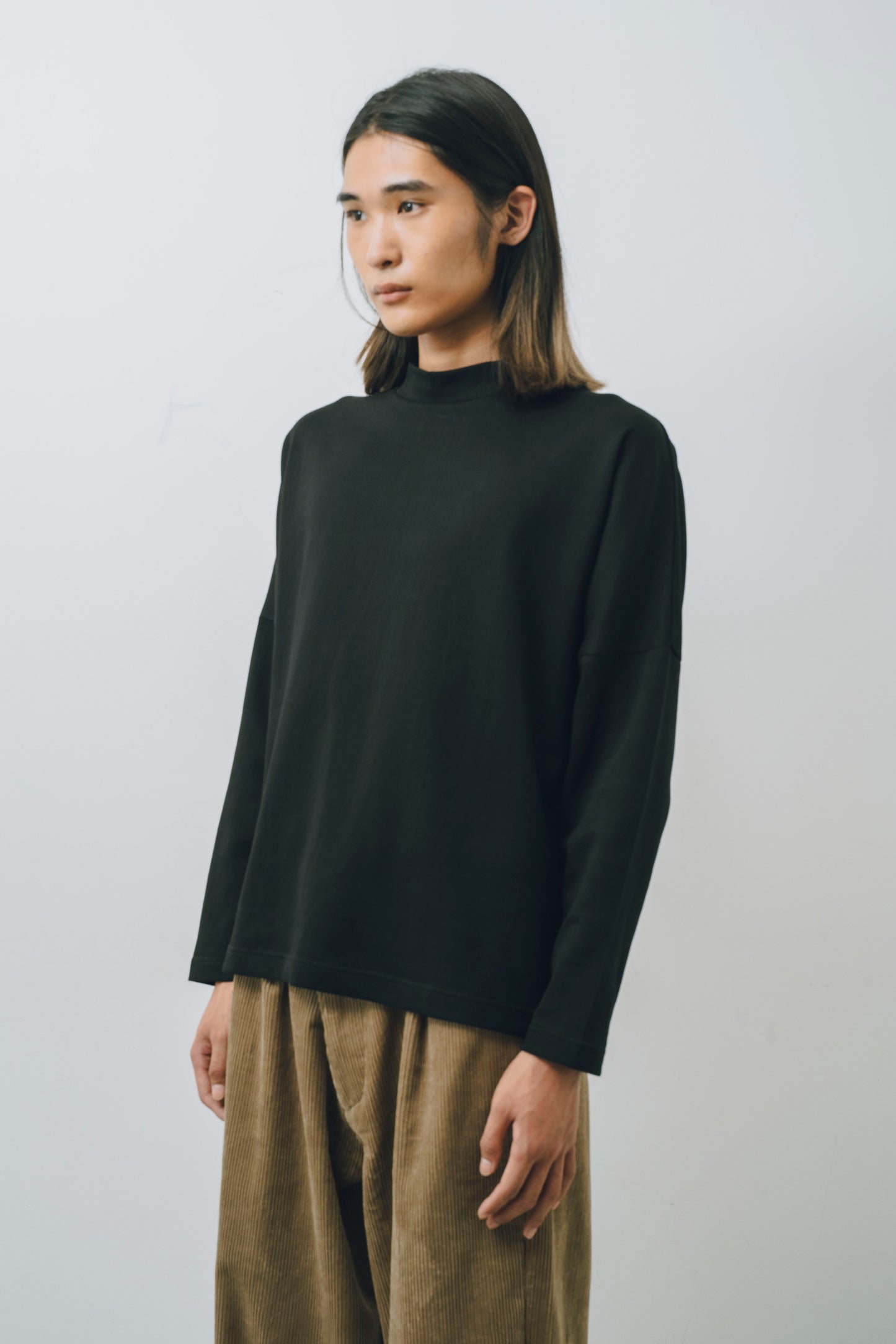 【25AW新作】Silky Touch Smooth Mock Neck L/S Tee -シルキースムースモックネック長袖Tee-