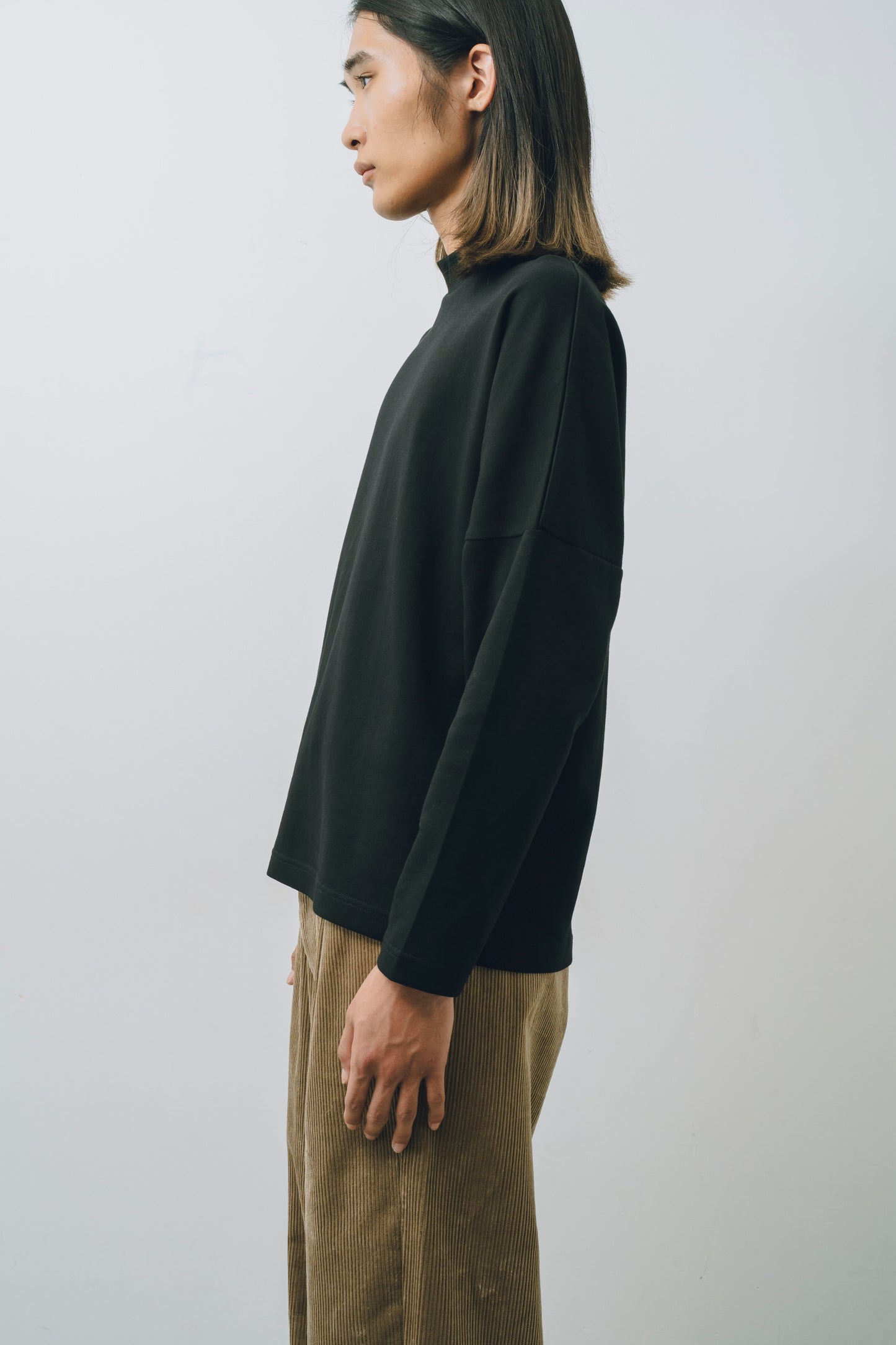【25AW新作】Silky Touch Smooth Mock Neck L/S Tee -シルキースムースモックネック長袖Tee-