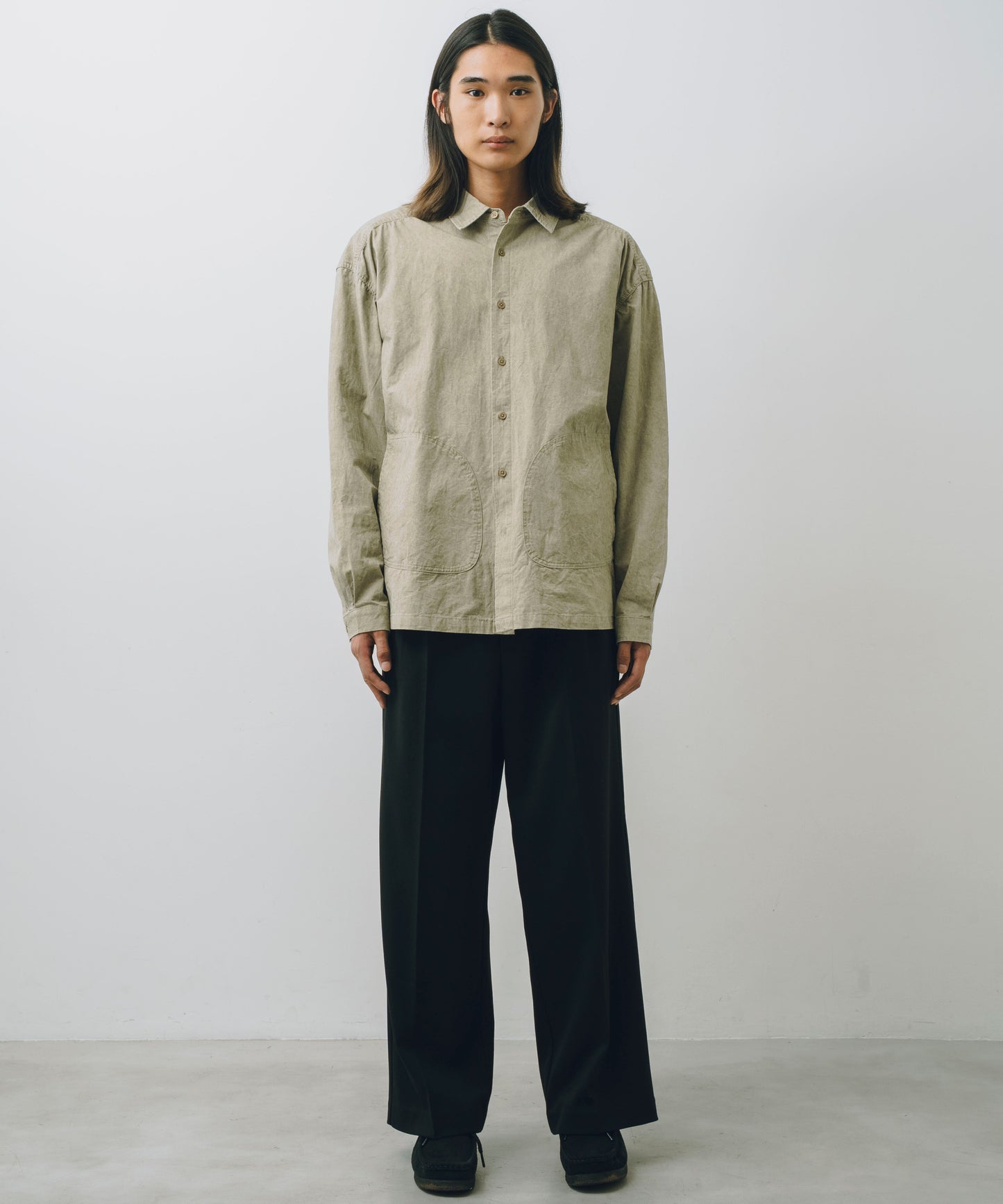 Garment-Washed Stitch Overshirt