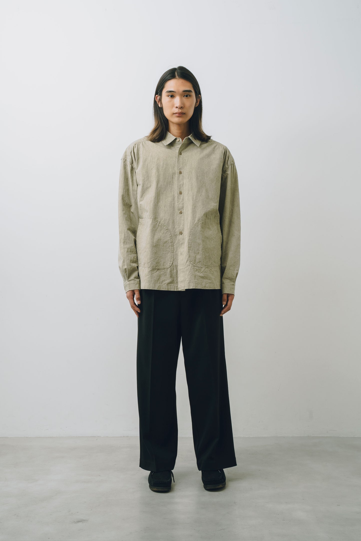 Garment-Washed Stitch Overshirt