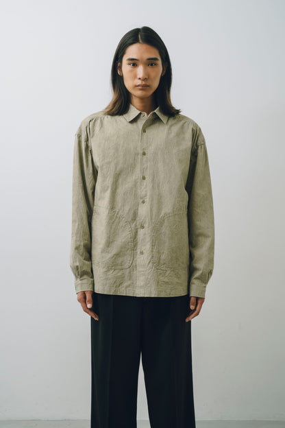 Garment-Washed Stitch Overshirt