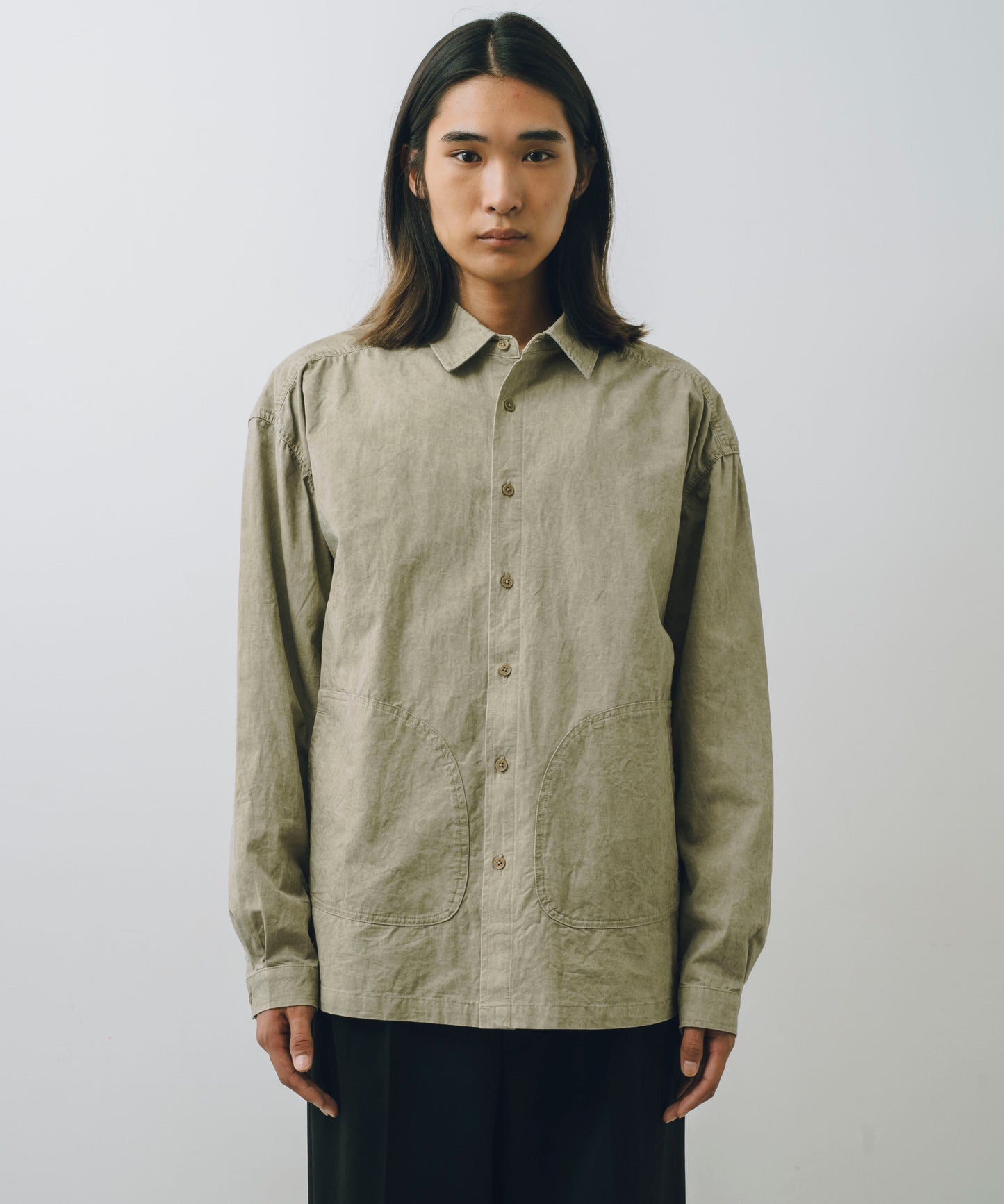 Garment-Washed Stitch Overshirt