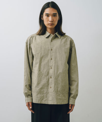 Garment-Washed Stitch Overshirt