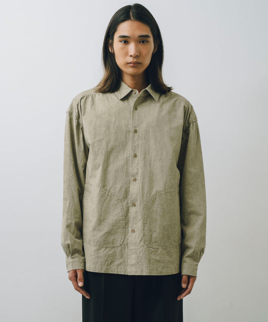 Garment-Washed Stitch Overshirt