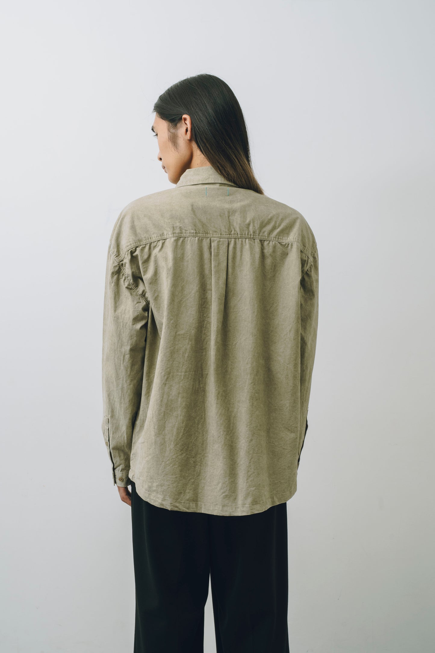 Garment-Washed Stitch Overshirt